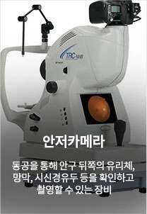 안저카메라 동공을 통해 안구 뒤쪽의 유리체, 망막, 시신경유두 등을 확인하고 촬영할 수 있는 장비
